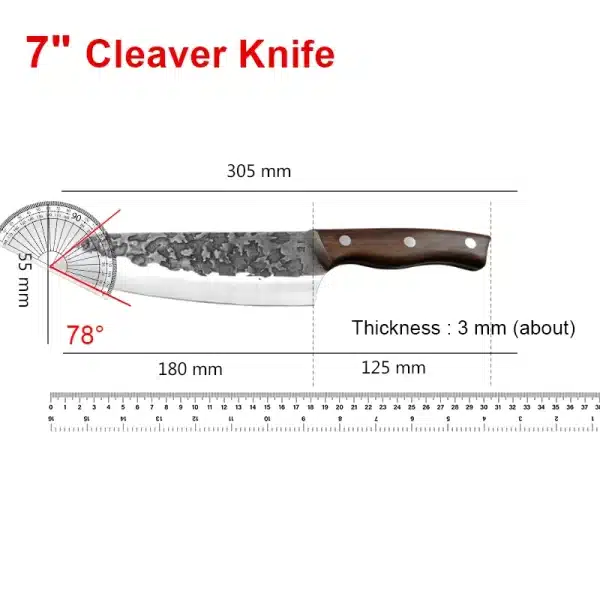 Meat Cleaver Butcher Kitchen Knife Stainless Steel Meat Chopping Chef Fish Vegetables Slicing Butcher Knife With Sheath - Image 6