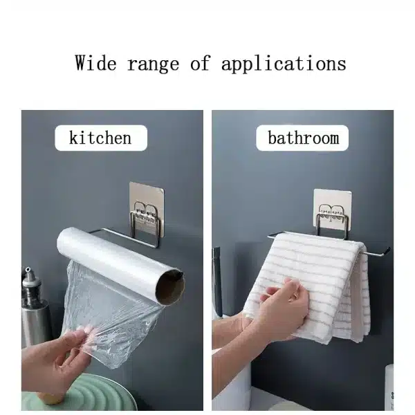 1Pcs Paper Towel Holder For Towels Stand Hanger Kitchen Faucet Bathroom Gadgets Napkin Holders Metal Fixture Home Improvement - Image 3