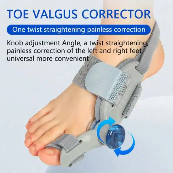 Bunion Corrector Unisex Big Toe Orthopedic Toe Straightener Anti-slip Heel Strap for Left & Right Feet Rotatable Toe Separator