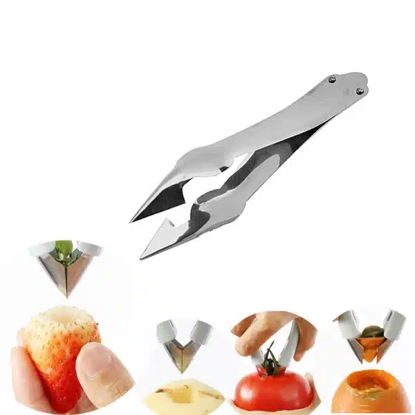 Stainless Steel Strawberry Huller Fruit Peeler Pineapple Corer Slicer Cutter Kitchen Knife Gadgets Pineapple Slicer Clips New - Image 4