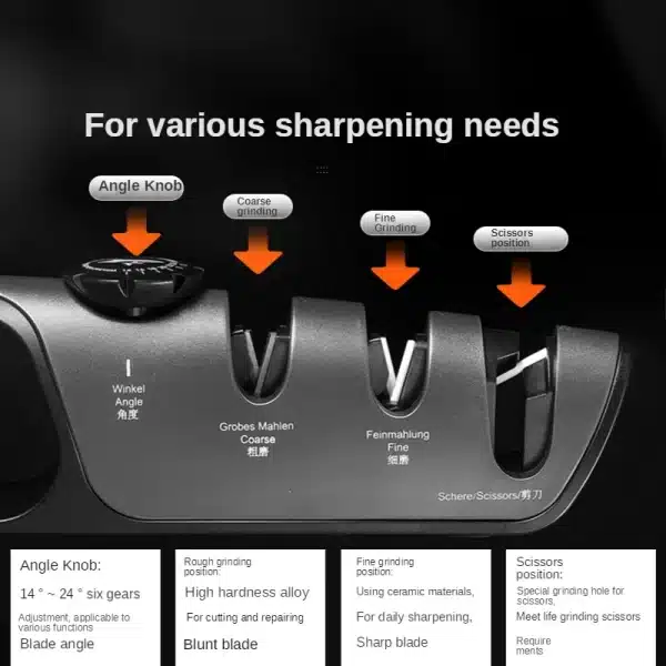 Knife Sharpener 5 in 1 Adjustable Angle Kitchen Grinding Machine Professional Knife Scissors Sharpening Tools Home Kitchen Knife - Image 2