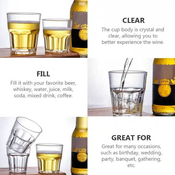 6 Pcs Glass Beer Mugs Kitchen Gadget Glasses Cup Drinking Cups Espresso Unbreakable Spirits Taster Cocktail - Image 2