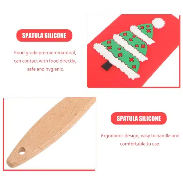 Lovely Cake Spatula Silicone Buttercream Baking Set Red Silica Gel Kitchen Gadget - Image 3