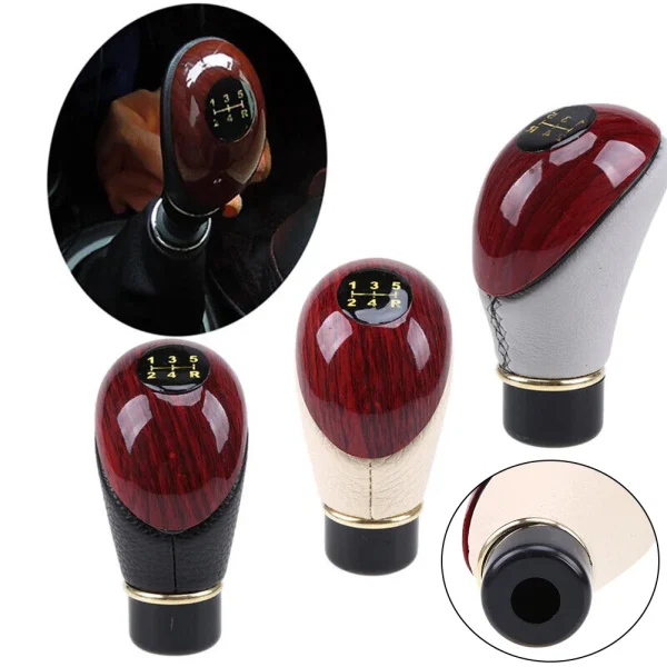 Car Manual Car Leather Gear Shift Knob Shifter Lever Handle 5 Speed Interior Replacement Parts - Image 5