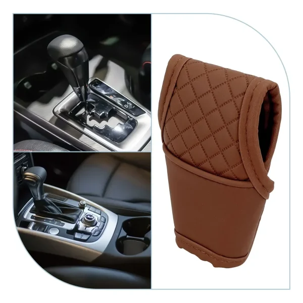 Car Gear Shift Cover PU Leather Shift Lever Cover Universal Interior Replacement Parts Gearbox Shifter Knob Protector - Image 3