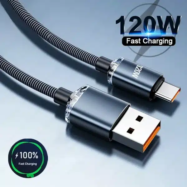 120W USB Type C fast charging cable suitable for Redmi Note 13 Pro Turbo ultra fast charging data cable suitable for