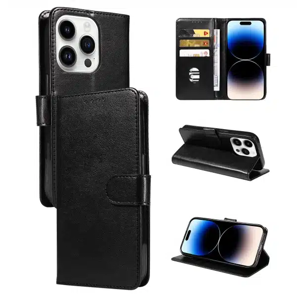 High Quality Faux Leather Phone Case for IPhone 14 13 11 Pro Pro Max Plus Mini Card Slot Clamshell Case,Wallet Function