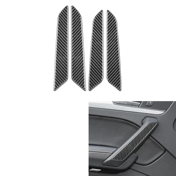 Real Carbon Fiber For Q5L FY SQ5 2018-2024 Door Inner Pull Panel Cover Interior Trim Sticker Decal Replacement Parts