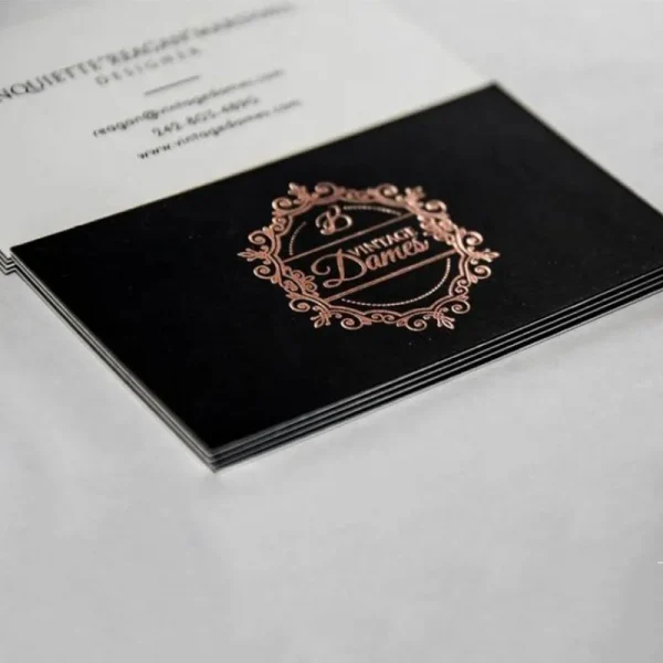 Customized.product.Rose Gold Calling Cards Print, Black Private Label Printing Business Card - Image 6