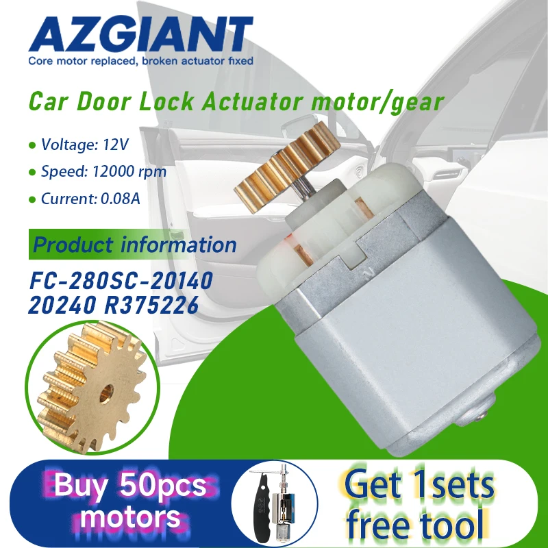Car Door lock with adjust motor and Gears FC-280SC for 1990-2005 Renault Clio MK2 II vehicle Interior Replacement Parts DC 12V