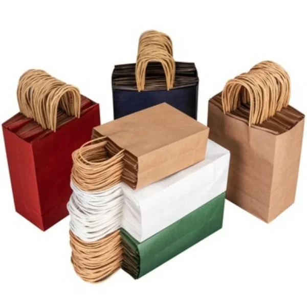 1PC Kraft Bag Paper Gift Bags Reusable Grocery Shopping Bags for Packaging Craft Gifts Wedding Business Retail Party Bags