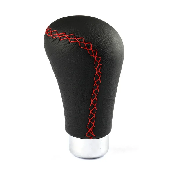 Universal Manual Leather Red/Black Stitch Car Gear Stick Shift Knob Shifter Lever Pen Replacement Gearstick Interior Parts - Image 5