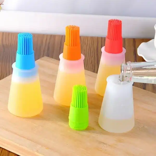 Oil Bottle Barbecue Brush Silicone Kitchen Cooking Tool Baking Pancake Camping Grill BBQ Gadgets With Scale Oiler Sauce Butter - Image 3