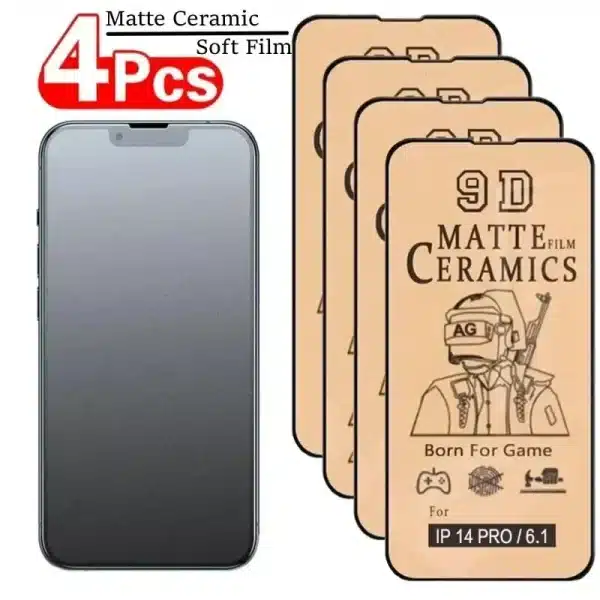 4PCS/Lot Matte Ceramic Film For iPhone 15 14 13 12 11 Pro Max Screen Protector for iPhone 11 15 14 13 Pro Ceramic Film