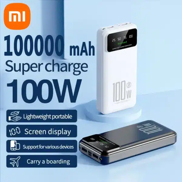 Xiaomi 100000mAh Power Bank 100W Super Fast Charging Portable High Capacity Charger Battery Powerbank For Iphone Huawei Samsung