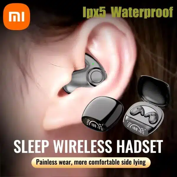 Xiaomi Sleep Invisible Earbuds Waterproof Hidden Noise Cancelling Earbuds With Mic Stereo Bluetooth 5.3 Earphone Suitable