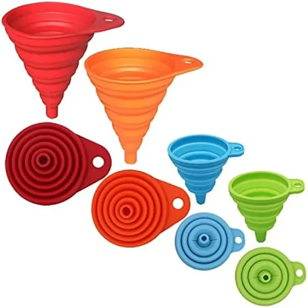 Food Grade Silicone Funnel Set,Collapsible Kitchen Gadgets Accessories,,For Filling Water Bottles,Liquid Transfer