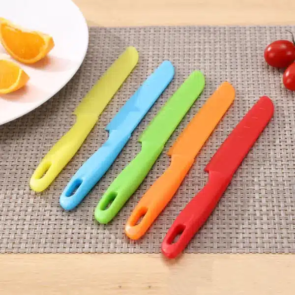 1/2/5Pcs Kids Knife Plastic Fruit Sawtooth Cut Safe Kitchen Toddler Chef Bread Lettuce Cooking Paring DIY Children's Knife Kids - Image 3