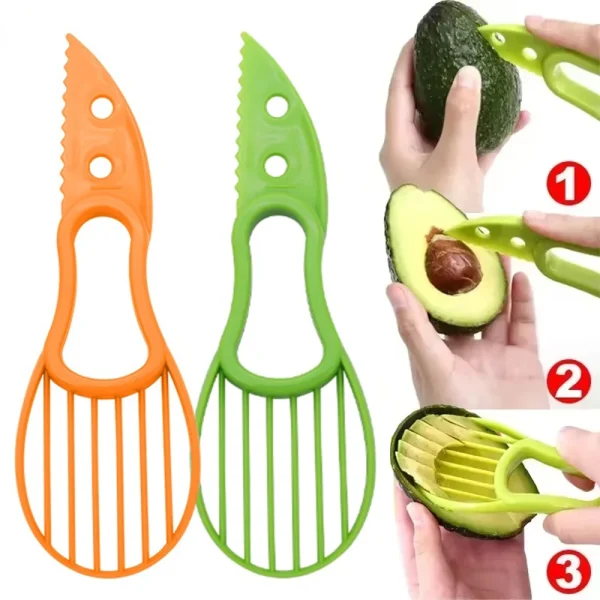 Multifunctional Avocado Cutter Corer Butter Fruit Slicer Peeler Pulp Separator Plastic Knife Kitchen Tools Gadgets Accessories