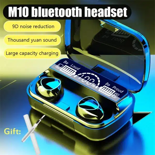 Original M10 Wireless Bluetooth Headset Earphones Bluetooth Headphones with Mic Earbuds Charger Box LED Display Fone