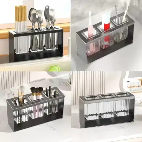 Multi Functional Kitchen Holder Chopstick Spoon Storage Holder Automatic Drainer Cutlery Knife Fork Racks Kitchen Accessories - Image 4