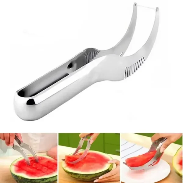 Watermelon Slicer Stainless Steel Knife Fruit Divider Melon and Fruit Diced Watermelon Tool Digging Knife Kitchen Accessories