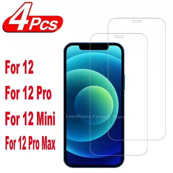 2/4Pcs 9H Screen Protector Glass For Apple iPhone 12 Pro Max 12 Mini HD Tempered Glass Film