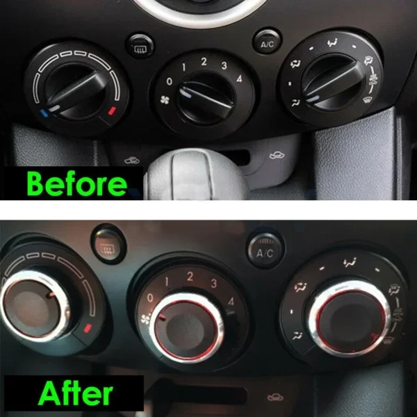 For Mazda 2 Air Conditioning Knob M2 Aluminum Alloy Air Conditioning Knob Button Car Interior Replacement Parts - Image 2