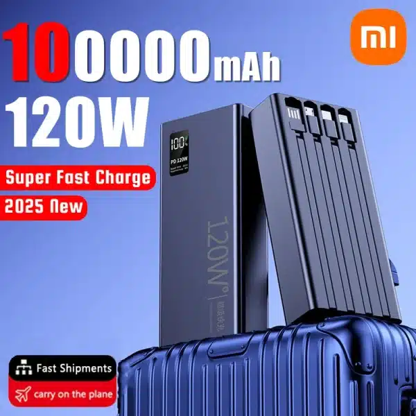 Xiaomi Hot 120W High Capacity Power Bank 100000mAh Fast Charging Powerbank Portable Battery Charger For iPhone Samsung Huawei