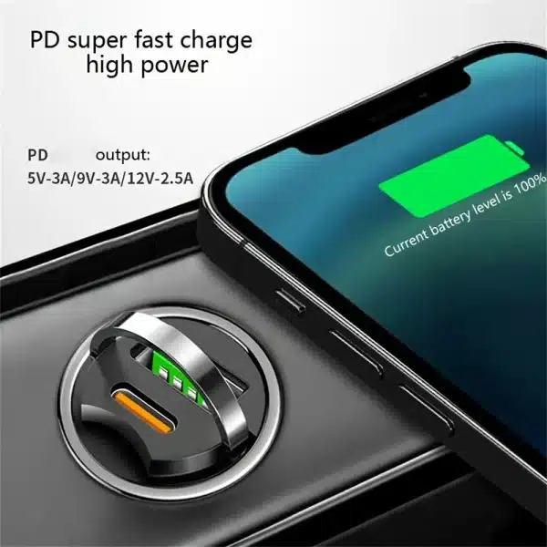 100W Dual Ports USB Car Charger Fast Charging Car Phone Charger Adapter For iPhone Xiaomi Samsung Type C Car Cigarette Lighter - Image 6