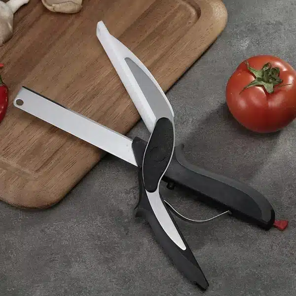 Dobeli Separable Stainless Steel Barbecue Steak Cutting Shear Household Vegetable Scissors 2 In 1 Multi Kitchen Tool Fruit Knife - Image 4