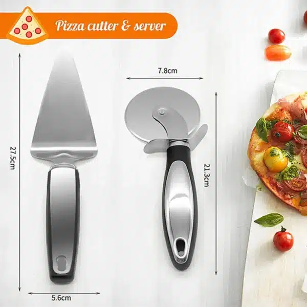 Premium Stainless Steel Kitchen Pizza Cutter Wheel Server Tools Home Knife Waffle Cookies Cake Bread Dough Slicer Baking Gadgets - Image 6