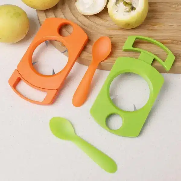 Fruit Slicer Passion Fruit Cutter With Spoon Peeler Set Kitchen Gadget Peeling Tool Fruit Peeler And Opener Mangosteen Cutter - Image 4