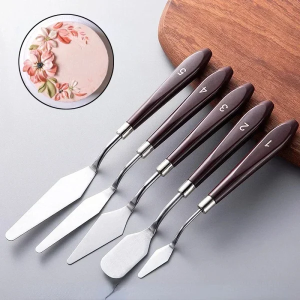 1/2pc Cake Spatula Stainless Steel Butter Cream Smoother Scraper Cream Knife Cake Baking Oil Painting Shovel Kitchen Baking Tool