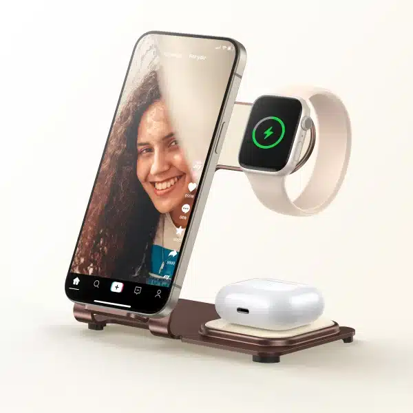 Charging Station 3 in 1, Fast Wireless Charger Stand for iPhone15/14/13/12/Pro/Max/Plus/XS/XR/X/8, Apple Watch 8/7/6/5/4/3/2/SE