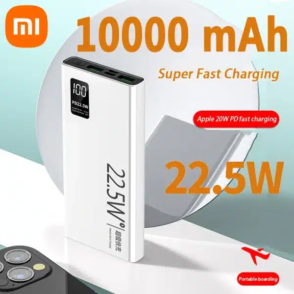 Xiaomi 22.5W Super Fast Charging 10000mAh Power Bank Battery High Capacity Digital Display Power Bank For Iphone Samsung Huawei