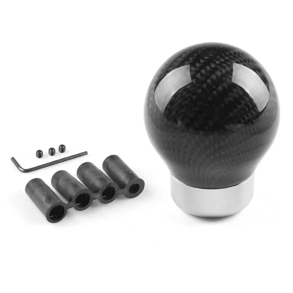 Car Real Carbon Fiber Gear Shift Knob Round Ball Shape Manual Transmission Shifter Lever Replacement Gearstick Interior Parts - Image 5