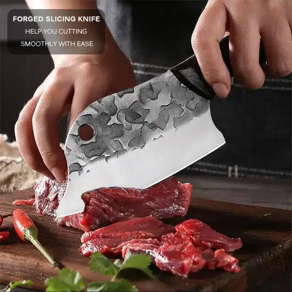 Meat Cleaver Hand Forged Full Tang Kitchen Knife Ultra Sharp Chef Knife Boning Knife Butcher Knife for Kitchen BBQ - Image 3