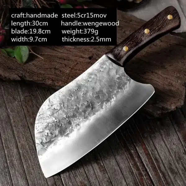 Kitchen Butcher Knife Handmade Full Tang Forged High-carbon Steel Wood Handle Kitchen Knives Chef Cleaver Boning Fillet Knife - Image 2