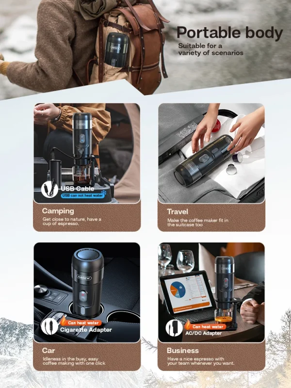 HiBREW Portable Coffee Machine for Car & Home,DC12V Expresso Coffee Maker Fit Nexpresso Dolce Pod Capsule Coffee Powder H4A - Image 3