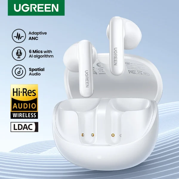 UGREEN Choice H6 Pro Adaptive Active Noise Cancelling Earbuds LDAC Hi-Res Audio Wireless Bluetooth Earphones Headphones Headset