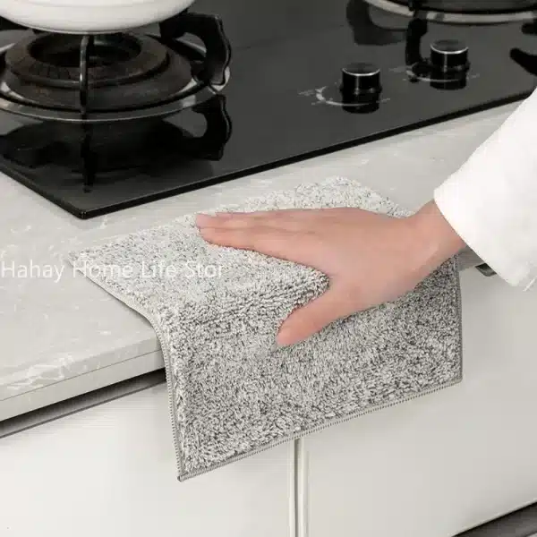 Kitchen Towel Cleaning Wiping Tools Kitchen Tools And Gadgets Kitchen Accessories Tools Bamboo Charcoal Dishcloth Microfiber - Image 3