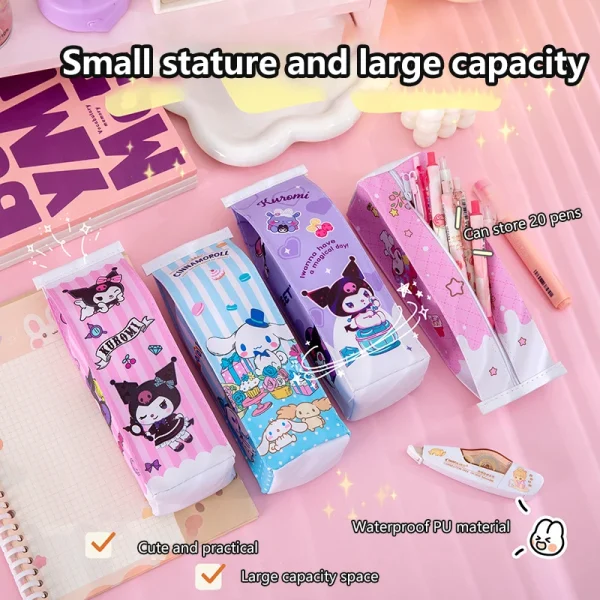 Pencil Case Large Capacity Student Milk Carton Pencil Case Stationery Bag