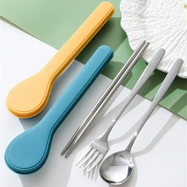 410 Stainless Steel Cutlery Set with Storage Case Korean Style Portable Tableware Set Home School Kitchen Dinnerware Services - Image 2