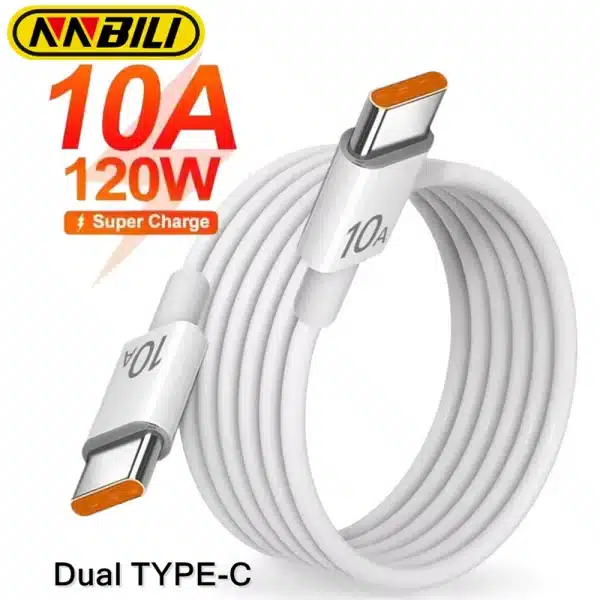 NNBILI Samsung MI universal fast charger, high-speed data transfer cable, 120W, 10A, PD, USB dual C to C type