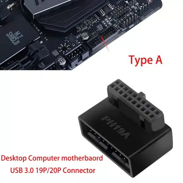 Computer Motherboard Header Adapter Connector USB 3.0 19Pin / 20Pin 90 Degree Desktop Converter Desktop Computer Accessories - Image 4