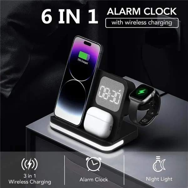 Wireless Charger Stand For iPhone 15 14 Samsung S23 S22 Ultra Fold Z Flip Galaxy Watch Active Buds Fast Charging Station Holder - Image 3