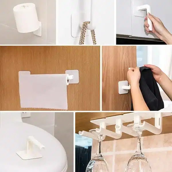 Paper Towel Holder Wall Mounted Hooks Kitchen Storage Organizer Gadget Set Tools Cabinet Utensil Things Accessories Supplies - Image 5