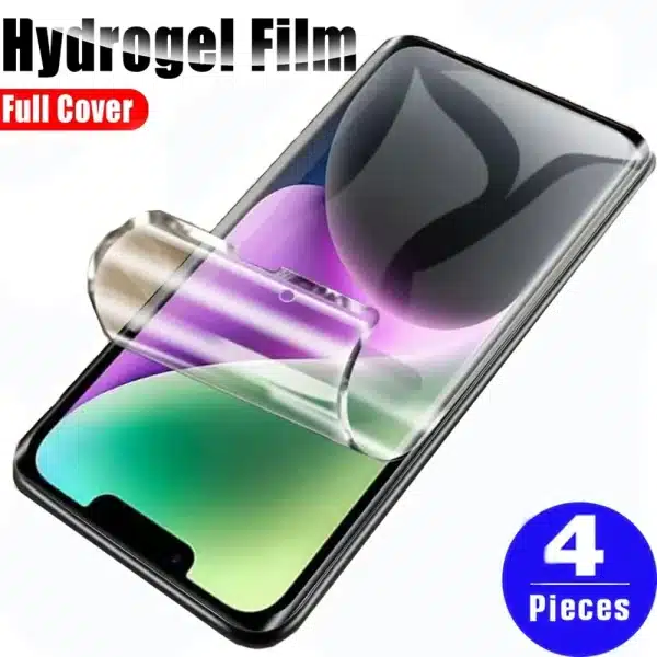 4PCS Full Cover Hydrogel Film For iPhone 14 11 12 13 15 Pro Max 7 8 14 Plus Screen Protector For iPhone 11 13 15 XR XS MAX Film