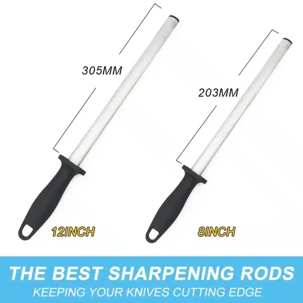 8/12 Inch Diamond Steel Stick Rod Knife Sharpener Honing Steel Knife Sharpening Rod Durable Sharpening Stone for Kitchen Gadgets - Image 4